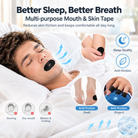 Bandes buccales pour le sommeil, ruban adhésif élastique en tissu pour la bouche avec fente centrale pour la nuit, OEM ODM Marque Privée Vente en Gros