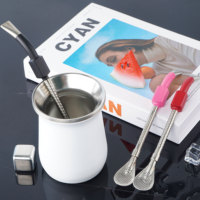 Usine En Gros Creative Filtre En Acier Inoxydable Boisson Remuer Cuillère Paille Personnalisé Bombilla Yerba Mate Filtre Cuillère