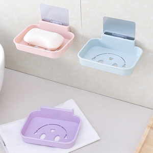 Porte-savon mural rectangulaire en PP, porte-savon drainable avec design visage souriant pour le rangement dans la salle de bain - Product Image 3