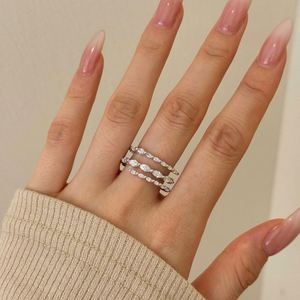 Dylam Personalized <b>Statement</b> Jewelry 925 Sterling <b>Silver</b> Multiple Layer Eternity Band 5A Cubic Zirconia Twisted Dress up <b>Rings</b> - Product Image 5