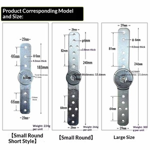Bisagra de hierro para muebles de sofá: diseño redondo y plano para reposacabezas, respaldo y reposabrazos con accesorios de ajuste de ángulo - Product Image 2