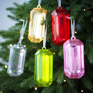 Ciondolo Rettangolare in Cristallo per Albero di <span class=keywords><strong>Natale</strong></span>, Pendente Colorato e Lucido in Acrilico con Effetto Gemma per Decorazioni Natalizie e di San Valentino - Product Image 3