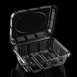 Envase de Plástico PET Reciclable y Desechable para Vegetales Frescos, Bandeja para Lechuga y Champiñones con Tapa Abatible, Venta al por Mayor - Product Image 3