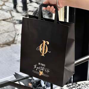 Sac en papier kraft écologique personnalisé, style classique, laminé, pour pâtisseries, pains, gâteaux, et salades à emporter - Product Image 3