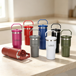 Vaso Térmico de Acero Inoxidable de Doble Pared con Asa Plegable, Tapa Antiderrames y Boquilla Única, 20oz/30oz, Ideal para Conducir - Product Image 5