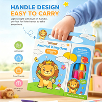 Carnet de coloriage portable KEYBABY personnalisé, 4 styles, en papier réutilisable, imprimé offset, avec poignée, pour les 3 ans et plus