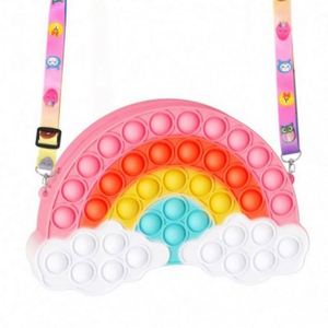 Cartoon Character Keychain Coin <b>Purse</b> Push Pop Small <b>Backpack</b> Toy for Kids Crossbody Bag with Shoulder Strap Novelty & Gag Toy - Product Image 3