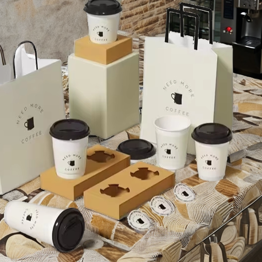 12oz Waterproof Biodegradable Disposable Double-Walled Paper Beverage Cups Custom Logo Eco-Friendly Food Grade Coffee Wine Cups