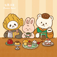 Vente en gros de figurines authentiques Bear Coffee Club Blind Box, figurines d'ours adorables et tendance, jolis cadeaux de collection