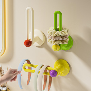 Support mural Chunzao pour élastiques et bandeaux, sans perçage, organisateur d'accessoires de salle de bain, vert, jaune, blanc - Product Image 3