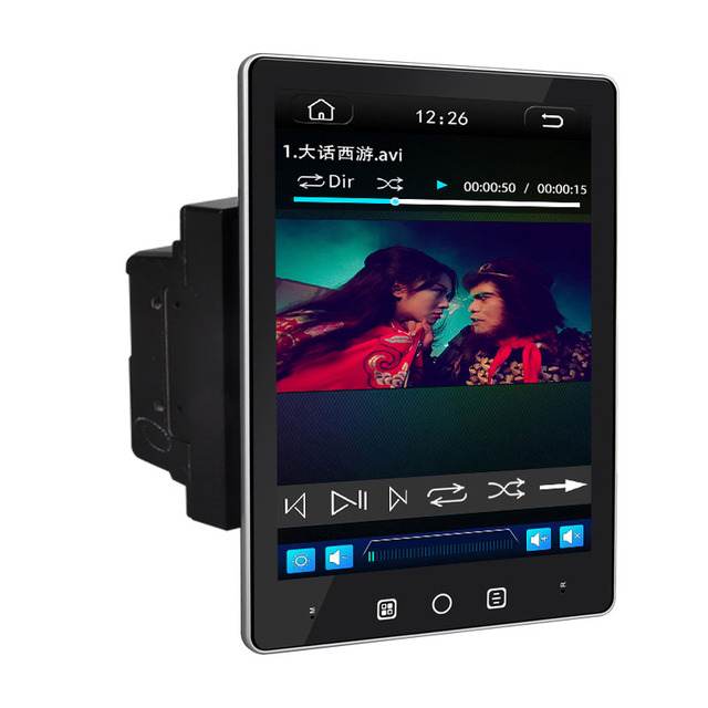 9.5inch Vertical Screen Dual Spindle Electric Rotary MP5/Wired CP 2din Manual Rotation 90degree  Detachable Panel