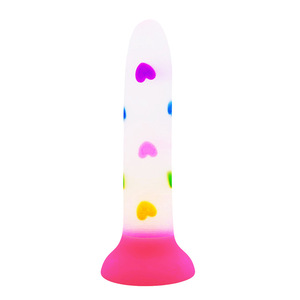 BANSEY Dildo Luminoso de Gelatina con Base de Succión Fuerte, Brilla en la Oscuridad, Tapón Anal en Forma de Corazón, Juguetes Sexuales para Adultos para Mujeres y Hombres - Product Image 3