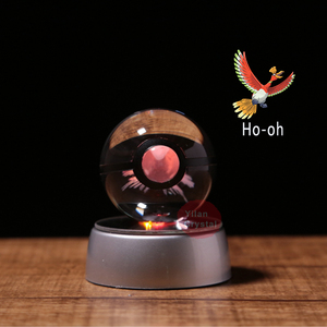 YL-B014 Vente en gros de Poké Ball en cristal personnalisé pour Noël, Poké Ball en verre avec lumière LED - Product Image 5