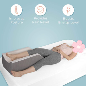 Coussin de positionnement pour membres inférieurs en polyester et coton avec mousse à mémoire de forme pour personnes âgées et femmes enceintes - Oreiller de soutien pour pieds et genoux - Product Image 4