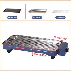 Hot Sale Electric <b>BBQ</b> Grill Easy Clean Non Detachable Plate PTFE Non Stick Coating <b>Smokeless</b> Indoor Outdoor Household Barbecue - Product Image 3
