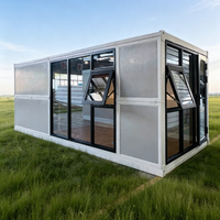 Maison conteneur en acier détachable de 20 pieds, bureau à domicile, bureau préfabriqué, unité d'habitation complémentaire, cabane de jardin préfabriquée en kit