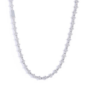 Ingrosso <span class=keywords><strong>925</strong></span> Sterling Silver Moissanite croce stella <span class=keywords><strong>collana</strong></span> da Tennis per gli uomini gioielli alla moda per le feste - Product Image 2