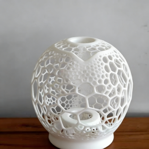 Jarrón Decorativo de Acero Inoxidable Impreso en 3D Personalizado - Servicio de Prototipado Artístico de Alta Precisión con Textura de Panal de Abeja SLS Nylon PA12 - Product Image 2