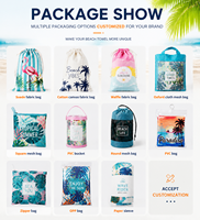 Custom Beach Towel Wholesale Cotton Quick Dry Sand Free Towel with Personalized Logo for Resort Hotel Promotion