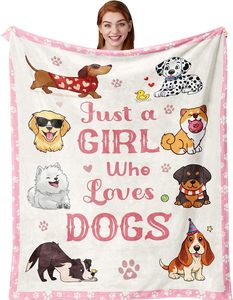 Couverture à thème dinosaure pour fille, 50x60 pouces, avec inscription « Just A Girl Who Loves Dinosaurs », pour anniversaire, Noël, cadeau de vacances - Product Image 5
