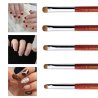 Pinceau français classique à manche en bois rouge, double embout, poils Kolinsky, avec stylo à pois, tailles 8-16, avec support offert