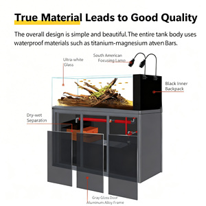 Klein en middelgroot aquascaping <span class=keywords><strong>aquarium</strong></span>, bodemfilter van aluminiumlegering met zijoverloop, meerdere maten - Product Image 4