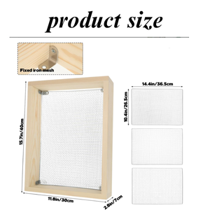 Tamis à terre carré en bois renforcé de 15,7 x 11,8 po avec pinces métalliques, tamis à compost robuste pour le jardinage – Fourniture directe usine - Product Image 2