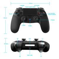 Contrôleur de jeu sans fil de haute qualité pour PS4 PS3 PC 6 axes 3D capteur gyroscopique fonction Audio double écran tactile de choc