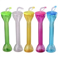 Gobelet jetable avec paille, gobelet à boisson pour fête, gobelet à eau en forme d'haltère pour regarder des événements sportifs