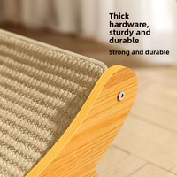 Chaise de repos pour chat en bambou courbé à double usage, lit à gratter avec surface en sisal durable, stable, pour chats d'intérieur