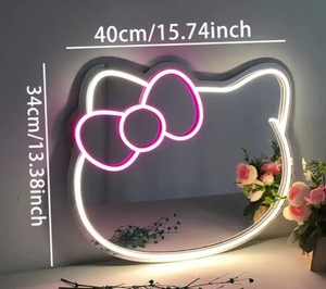 Tùy chỉnh hiện đại Anime Acrylic thắp sáng gương Vanity với đèn trang trí Neon thiết kế thẩm mỹ cho cửa hàng thời trang hiển thị - Product Image 2