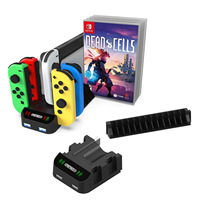 Station de charge GP-349 pour manettes NS, support de rangement pour cartes Joy-Con OLED N Switch, chargeur et support de disques