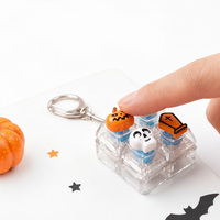 Movidoo Clavier en plastique Halloween avec bouton-pression anti-stress, jouet sensoriel de bureau pour adultes