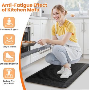 Alfombra de Espuma de PU Antideslizante y Anti Fatiga, Diseño Floral, Estilo Moderno, para Baño, Sala de Estar, Oficina, Dormitorio - Product Image 2