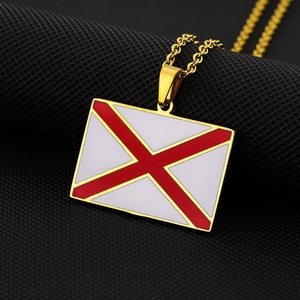 Europeo Americano Tk Venta caliente Goteo de aceite <span class=keywords><strong>Alabama</strong></span> Chapado en oro Acero inoxidable Collar con colgante de moda Budismo Figaro para niños - Product Image 2