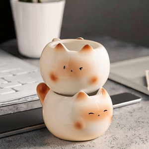 Taza de Cerámica con Forma de Gato de Dibujos Animados, Diseño Bonito, Apta para Microondas y Lavavajillas, para Café/Agua/Leche, Regalo Perfecto - Product Image 6