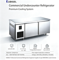 Congélateur commercial sous comptoir 200L, table de réfrigération en acier inoxydable, refroidissement par air, stockage alimentaire pour la maison/le bureau