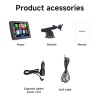 Écran Carplay 7 pouces 1080P Lecteur MP5 pour voiture avec caméra Installation facile Écran portable pour voiture DVR Moniteur de voiture