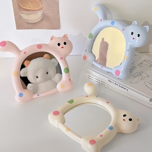 Tự làm dễ thương mèo trang điểm gương hai cách duy nhất bên treo mỹ phẩm gương Máy tính để bàn mỹ phẩm gương cho ký túc xá - Product Image 4