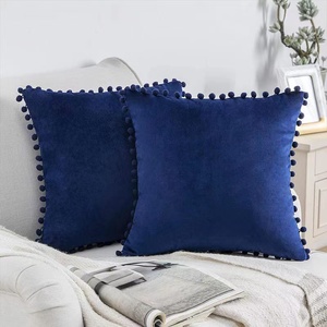 Derniers meubles décoratifs Velours luxe uni dentelle boule oreiller décoration de la maison taie d'oreiller <span class=keywords><strong>coussin</strong></span> - Product Image 4