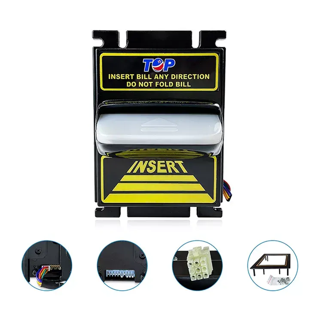 HJKX TOP ICT TP70 TB77 12V DC Voltage Bill Acceptor Skill Video Game Machine Wholesale Banknote Vending Machine