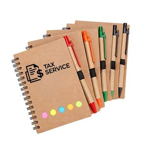 Carnet promotionnel personnalisé en kraft avec stylo et notes adhésives pour les services fiscaux - Product Image 1