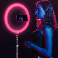 Anneau de selfie led 13 pouces 33cm rgb avec anneau de support de trépied 1.6m/2m pour la photographie de produits de maquilleur