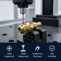 Fabrication sur mesure de connecteurs Luer Lock en laiton C3600 poli par usinage CNC