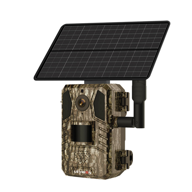 LS VISION 4G Solar Alert Intelligent Hunting Camera AI Motion Detection Alarm Wireless Camouflage Hunting Camera