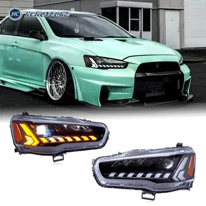 HCMOTIONZ DRL puesta en marcha animación LED faros delanteros Lancer ex Evo CF/CJ 2008-2017 faros delanteros para Mitsubishi Lancer