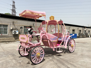 Carruaje Eléctrico de Calabaza de Edición Limitada Rosa para Navidad, Estilo Europeo, para Bodas y Turismo - Product Image 5