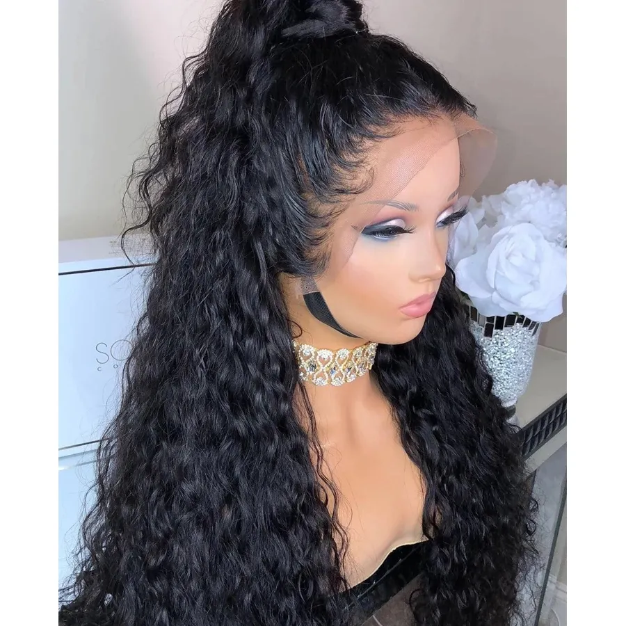 Brazilian Virgin Hair Wigs Human Hair lace front 360 Full Lace Human Hair Wig Water Wave HD Lace Frontal Wig For Black Women