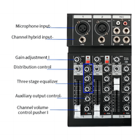 Carte son mélangeur Audio carte son Console système de bureau Interface 4 canaux USB BT + 48V alimentation stéréo numérique mélangeur