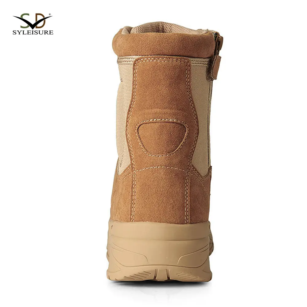 Nice quality cow suede leather fashion waterproof outdoor hiking boots